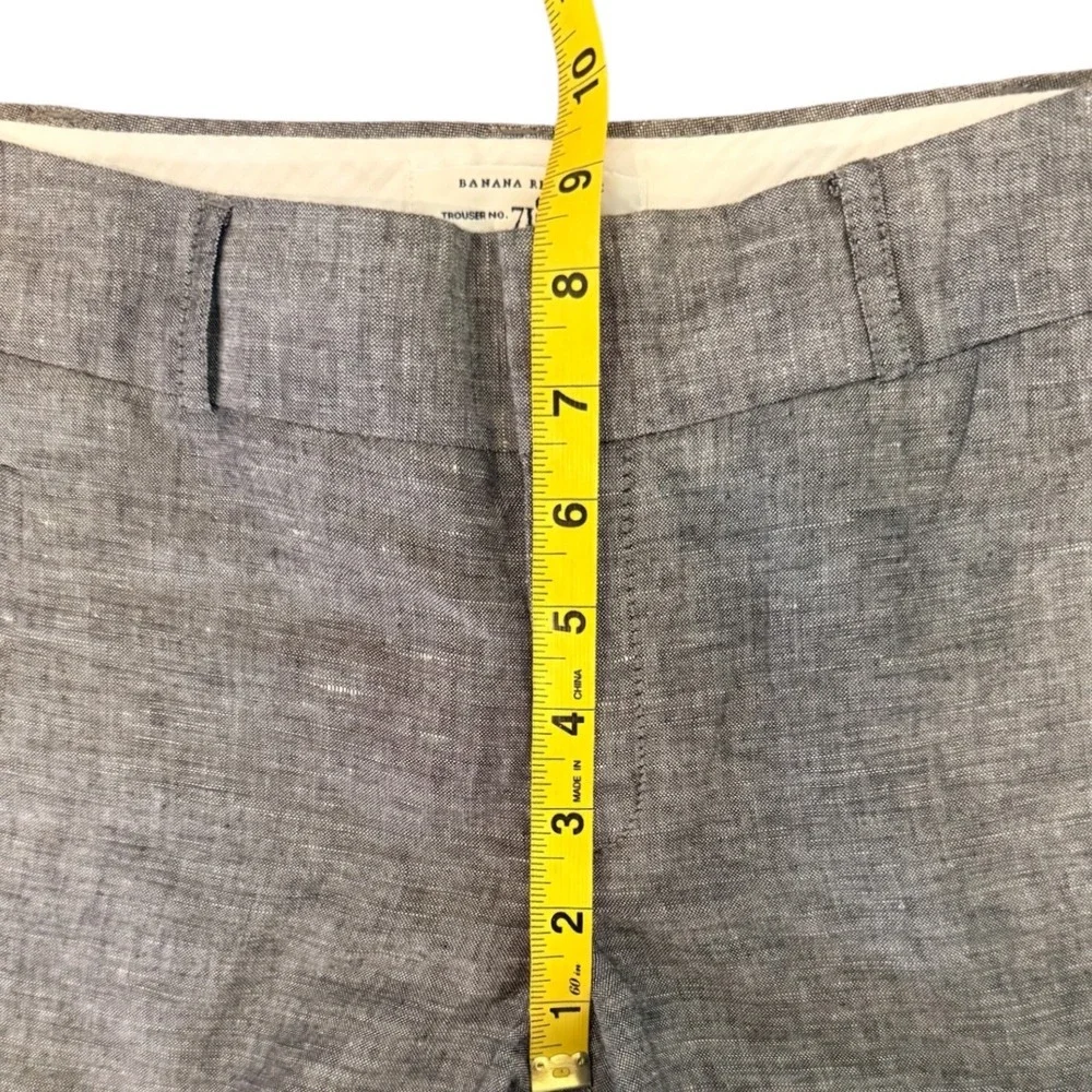 Banana Republic Martin Fit 718 Grey Linen Blend Trouser Pants Classic Petite 0P